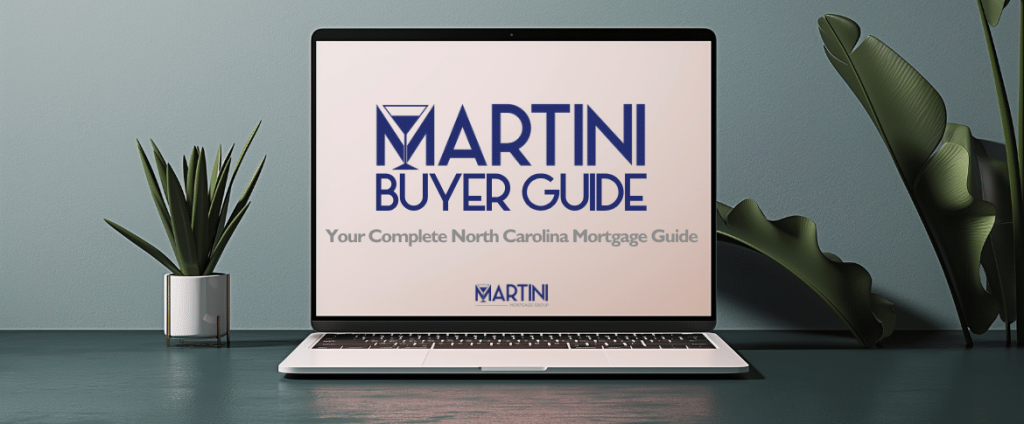Laptop displaying Martini Buyer Guide — your complete North Carolina Mortgage Guide from Martini Mortgage Group.