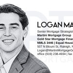 Professional illustrated portrait of Logan Martini, Senior Mortgage Strategist at Martini Mortgage Group in Raleigh, NC, trusted fiduciary mortgage advisor helping Raleigh homebuyers with personalized loan strategy.