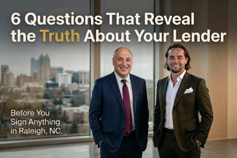 Choosing a mortgage lender Raleigh NC — Kevin and Logan Martini share 6 questions first-time buyers must ask before committing.